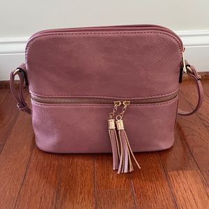 Mauve with Gold Detail Crossbody Purse